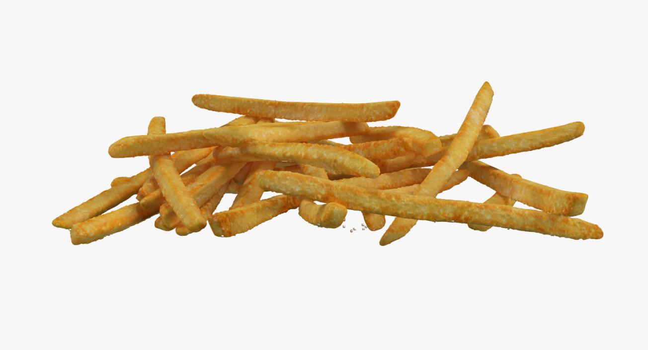 French Fries On Paper Plate 3D