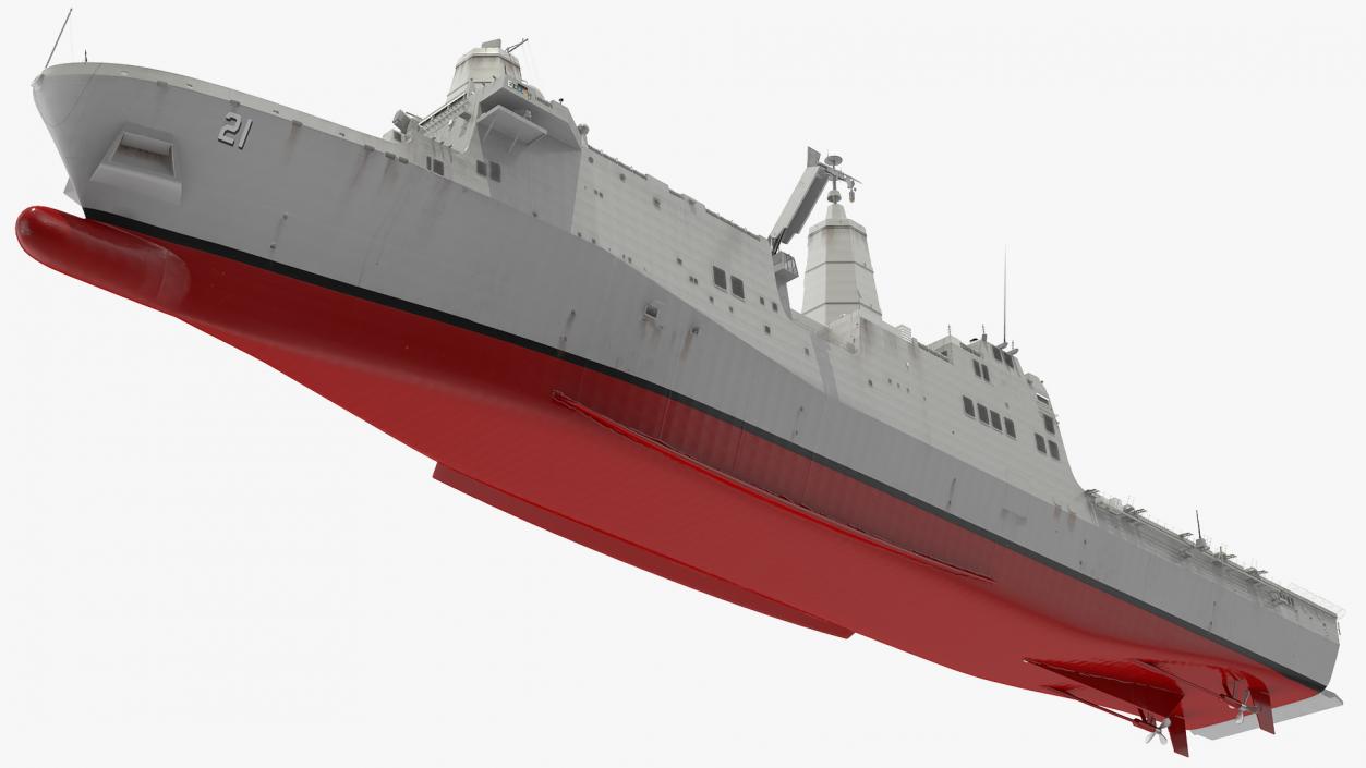3D model San Antonio Class Amphibious Transport Dock Rigged