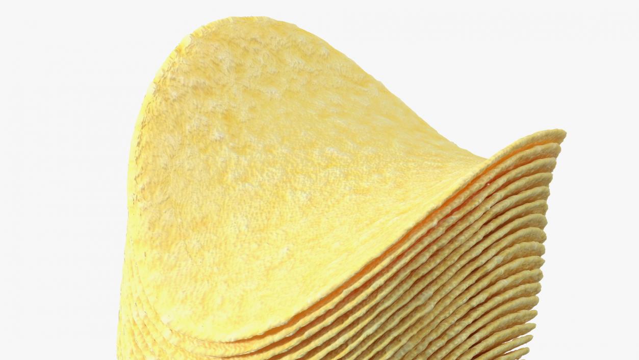 3D Open Potato Chips in Tube Package model