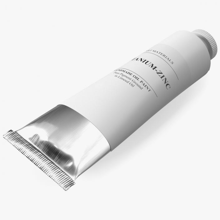 Titanium Zinc White Oil Paint Tube 3D model