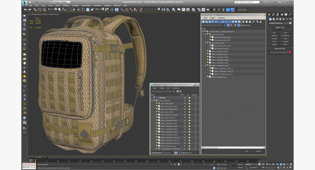 3D model Tactical Military Trekking Backpack
