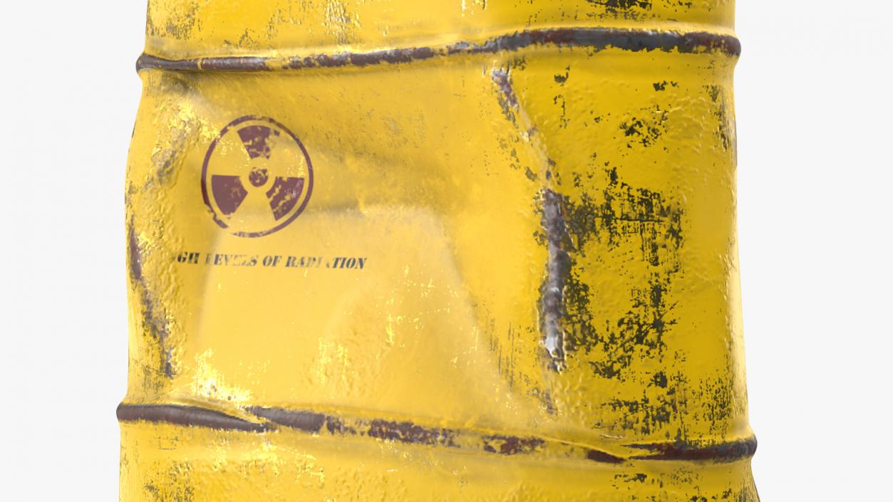 Damaged Radioactive Waste Barrel 3D