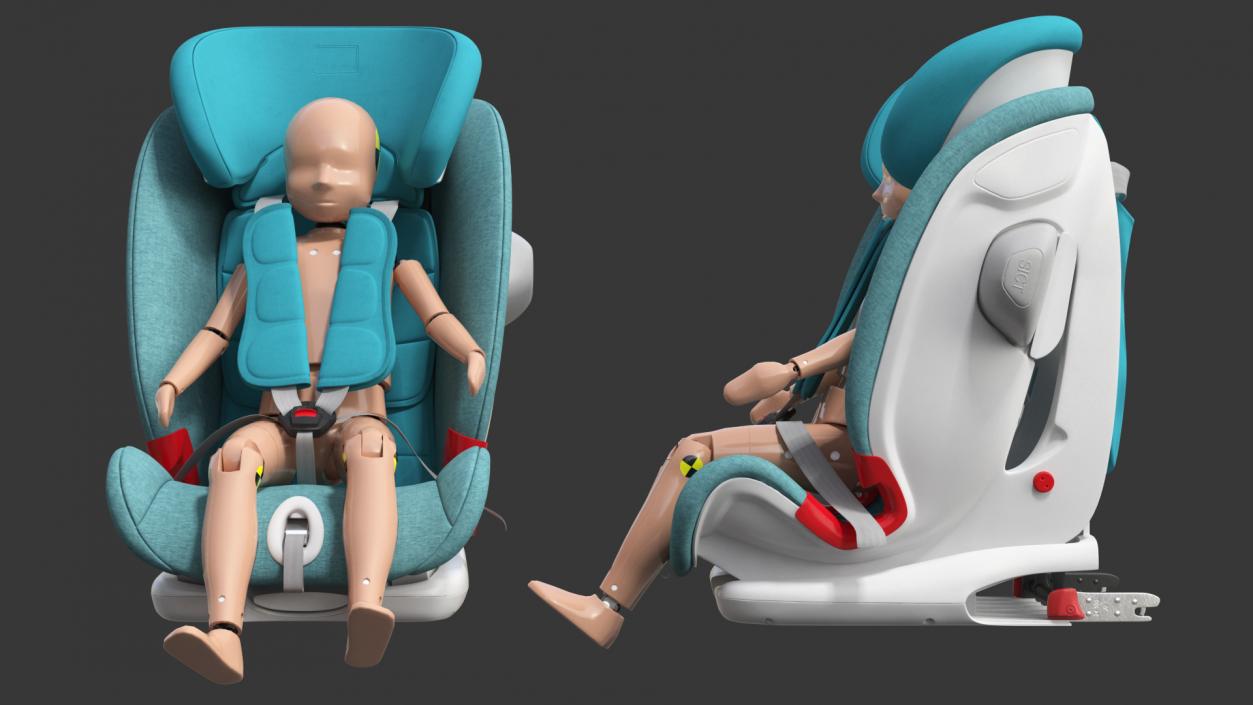 Child Crash Test Dummy in Safety Seat 3D