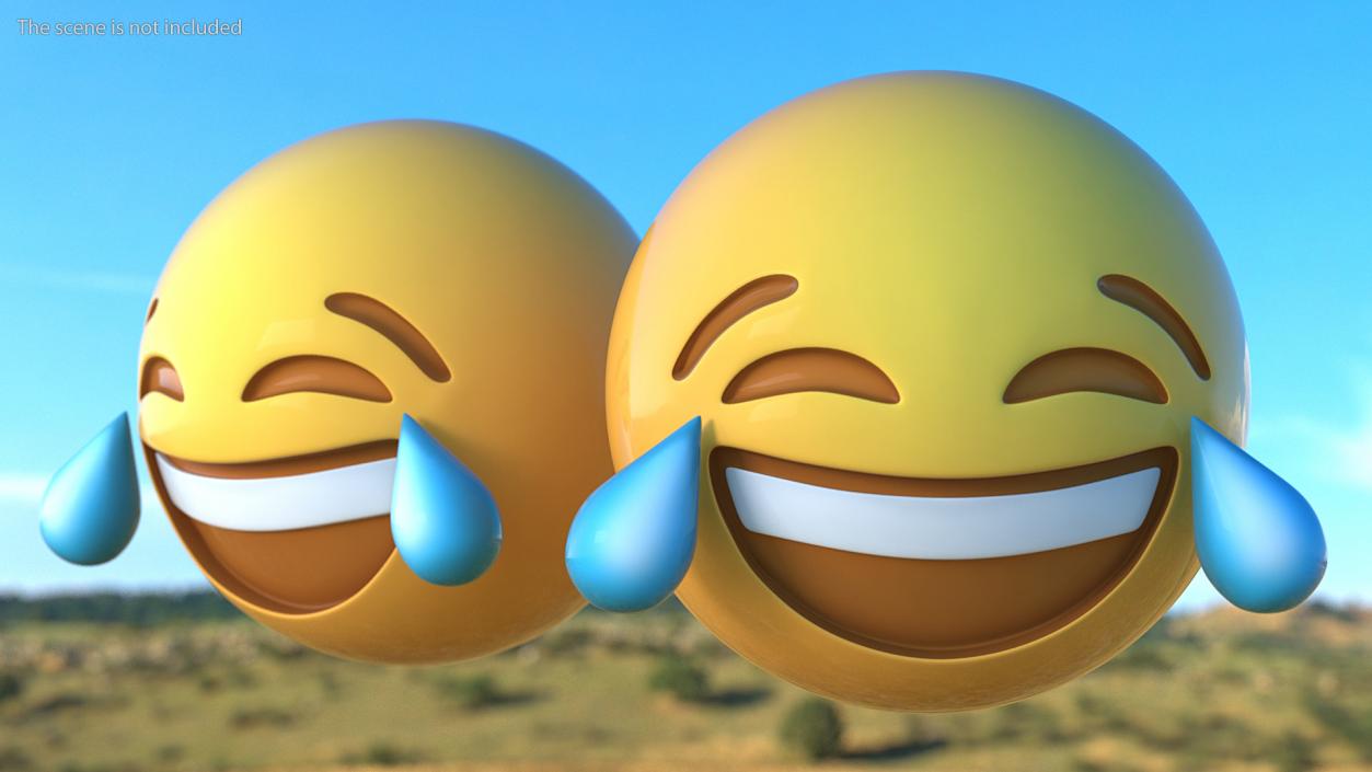 3D Tears Of Joy Emoji model