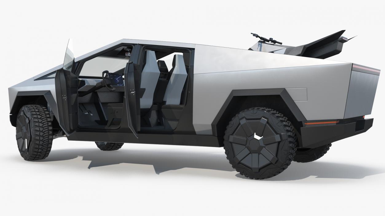 3D model Tesla Cybertruck with Cyberquad ATV
