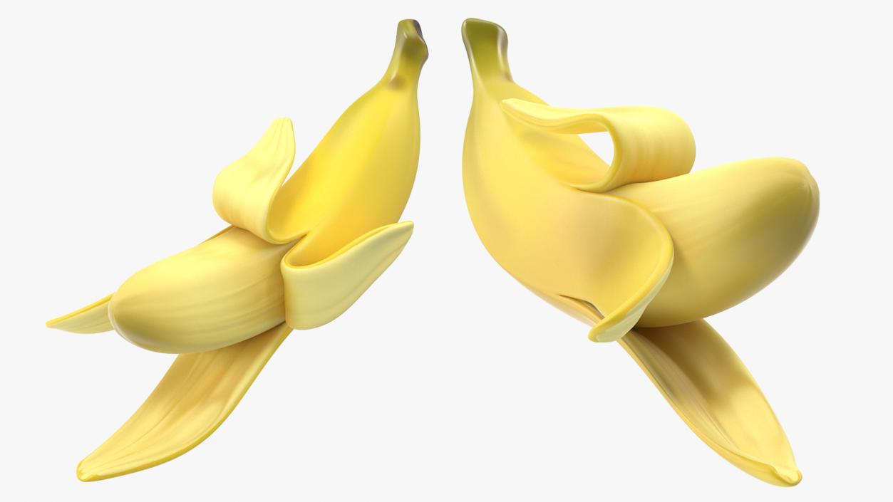 Fresh Peeled Banana Cartoon 3D