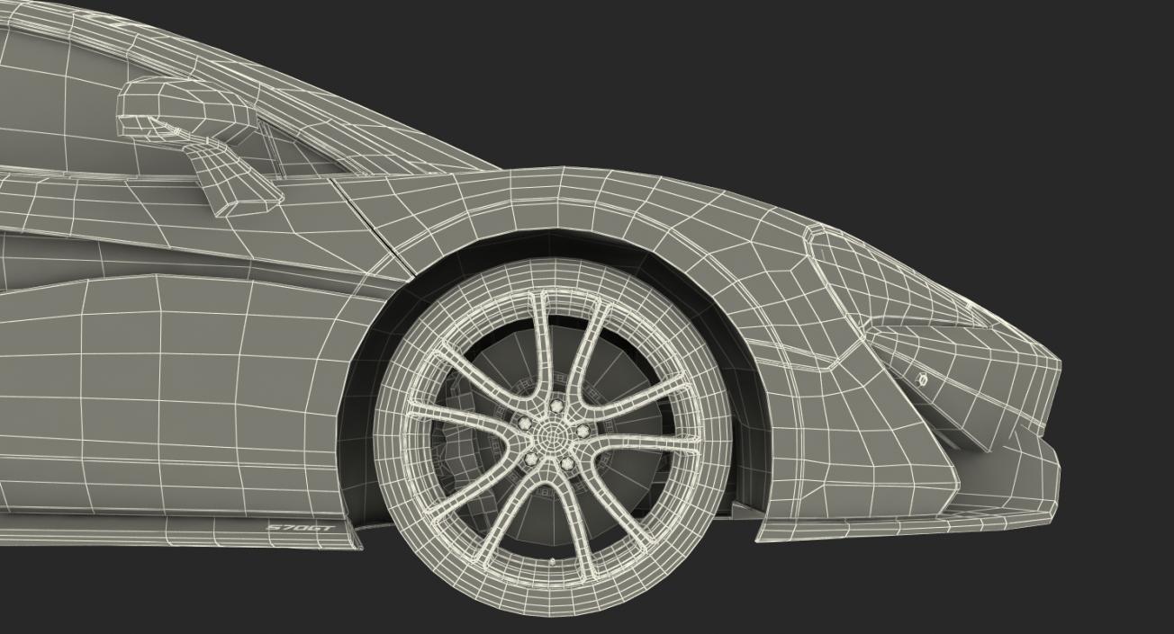 3D model Sports Car McLaren 570GT 2017 Simple Interior
