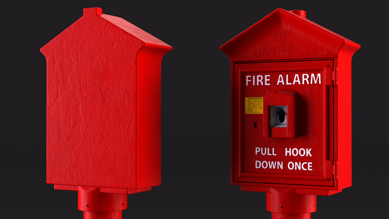 Vintage Fire Alarm Box 3D