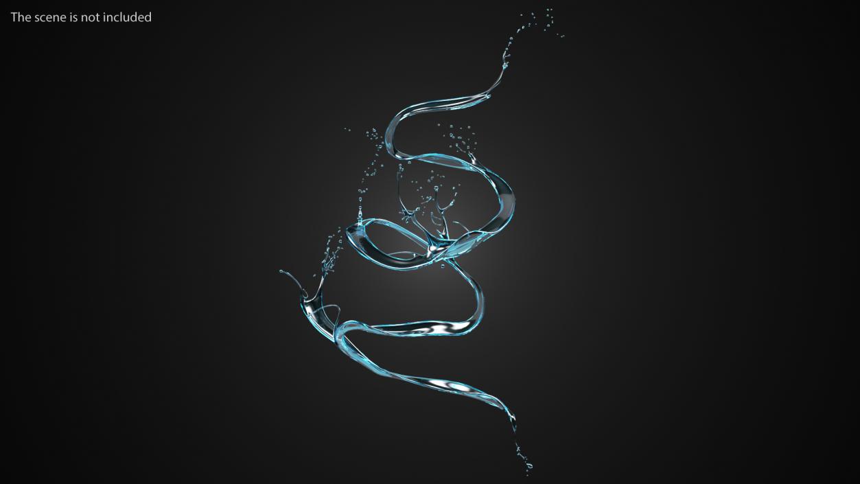 3D Abstract Liquid Splash Blue Water model