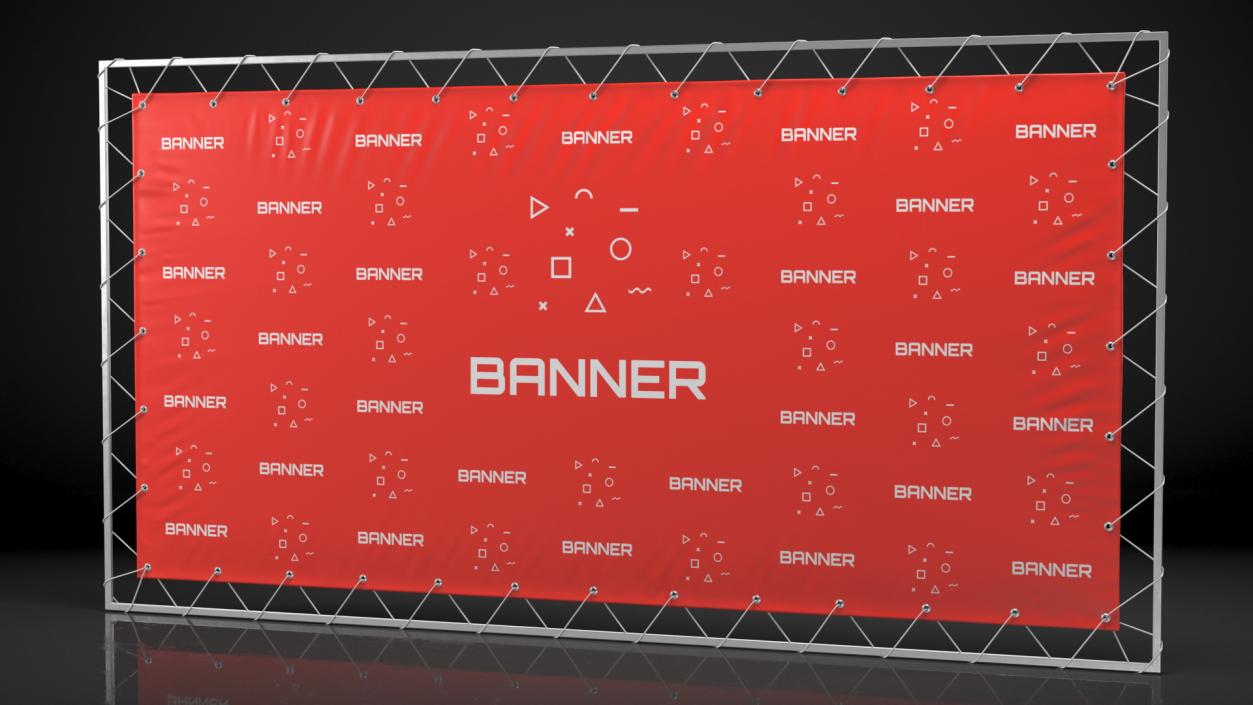 3D model Hanging Banner with Eyelets 2m x 4m