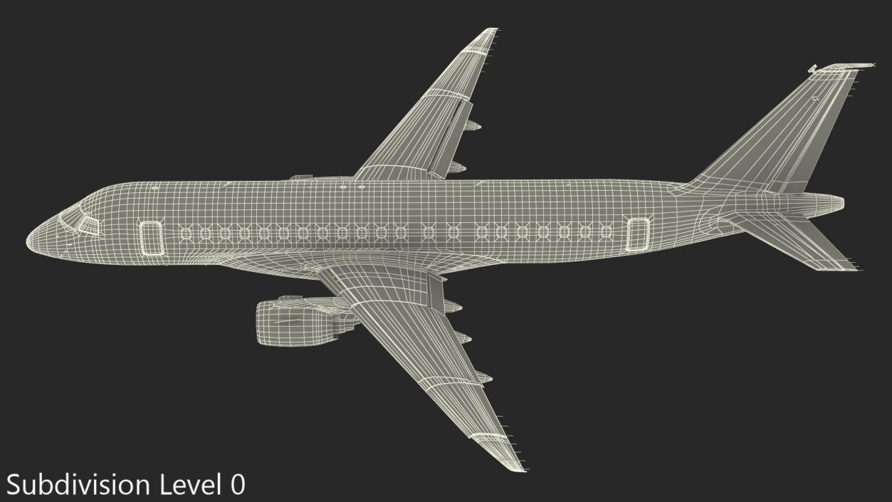 3D Embraer E-Jet E175-E2 Rigged model