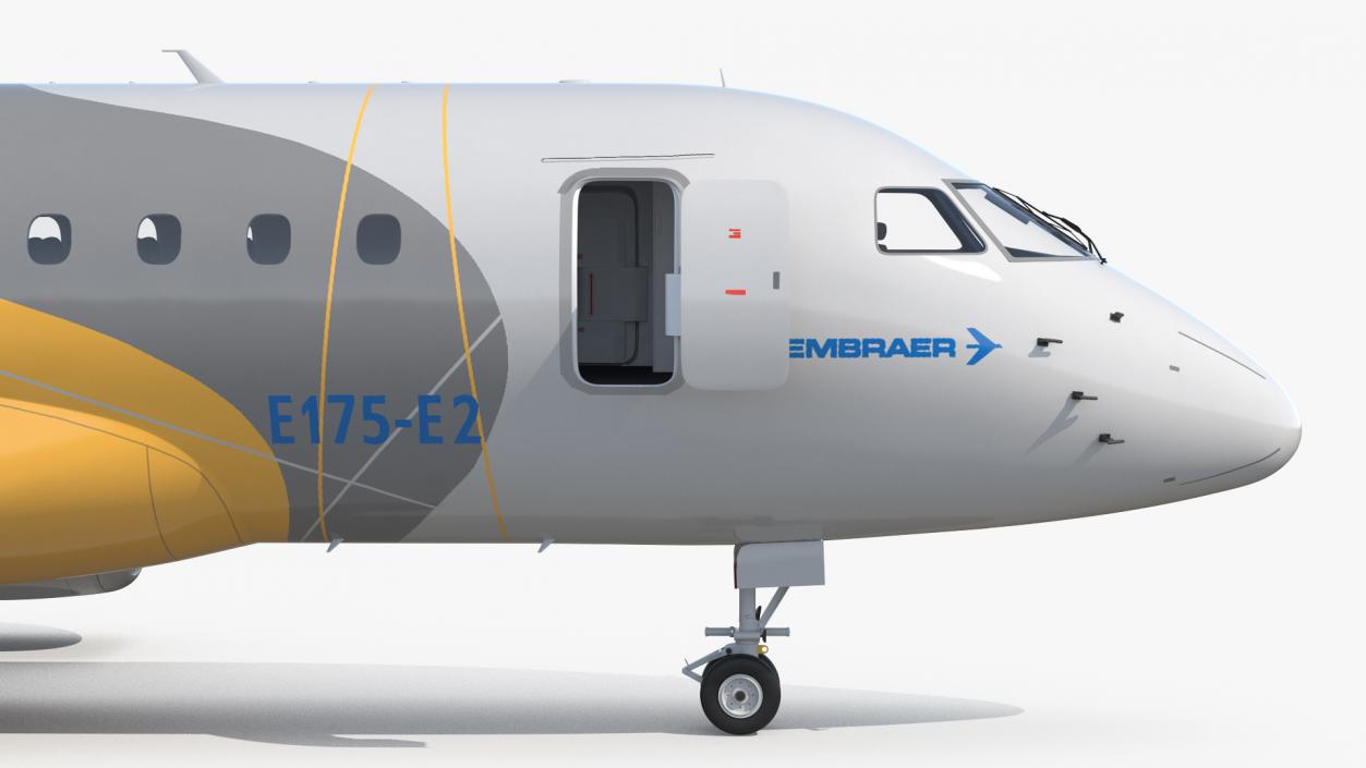 3D Embraer E-Jet E175-E2 Rigged model