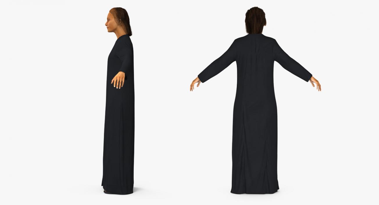 Arabian Woman in Black Abaya 2 Rigged 3D