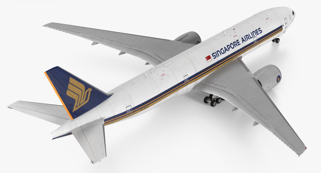3D model Boeing 777 200ER Singapore Airlines