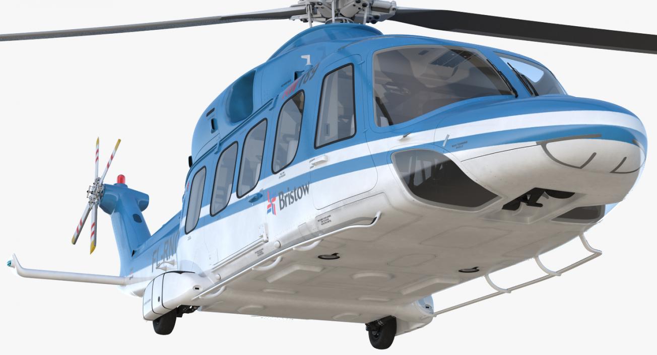3D model Medium Lift Helicopter AgustaWestland AW189 Rigged