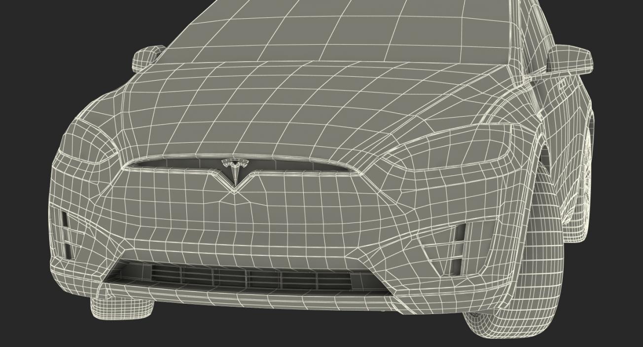 Tesla Model X 75D 2017 Rigged 3D model