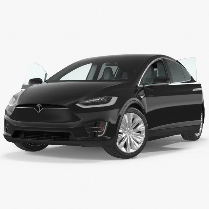 Tesla Model X 75D 2017 Rigged 3D model