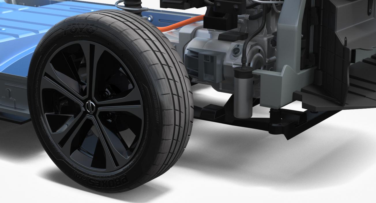 3D model Nissan Leaf Engine and Chassis