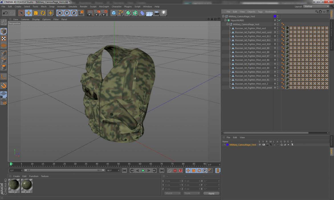 Military Camouflage Vest 3D model