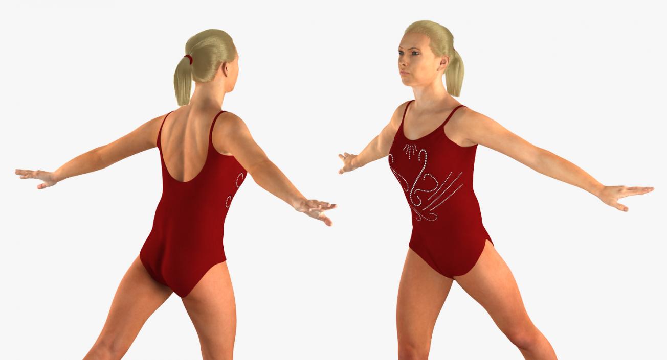 3D Female Figure Skater Dansing Pose model