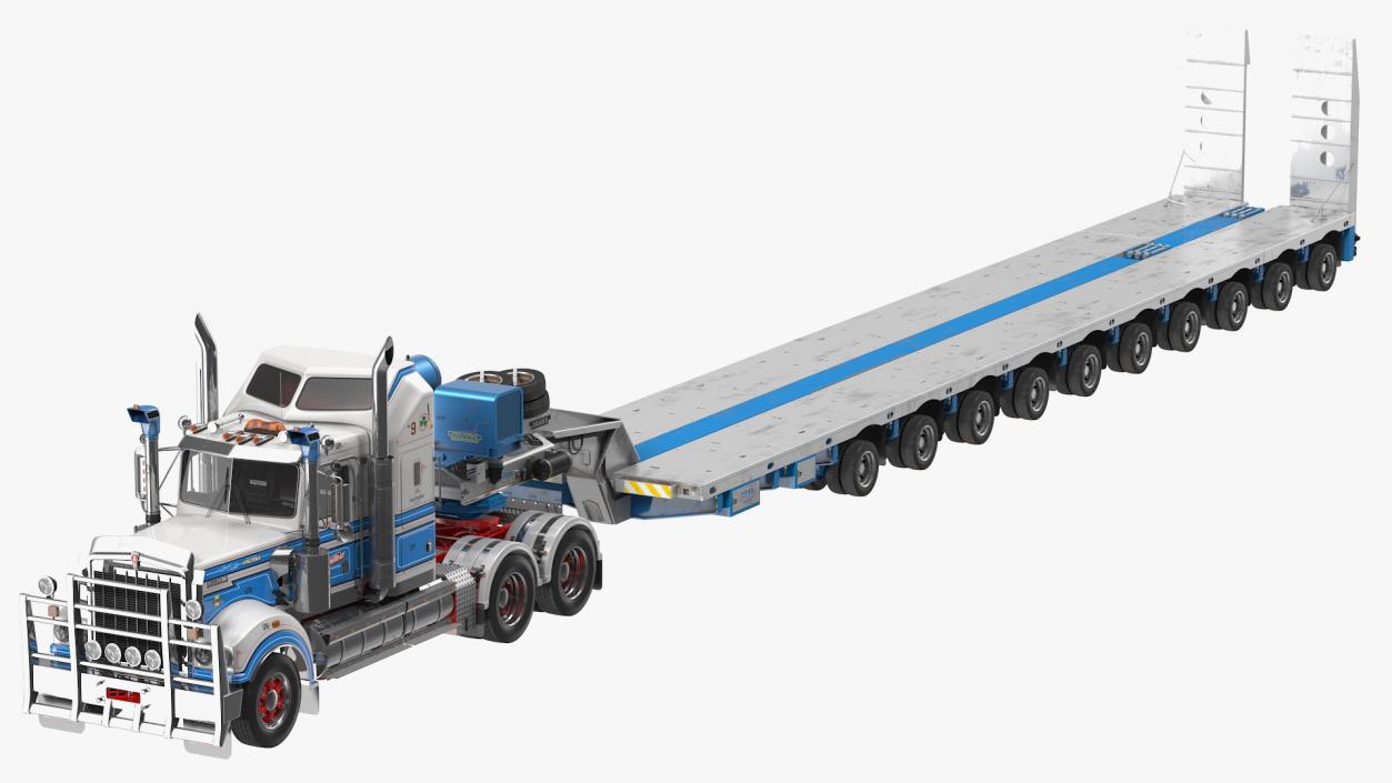 3D model Kenworth T900 with Drake Steerable Low Loader