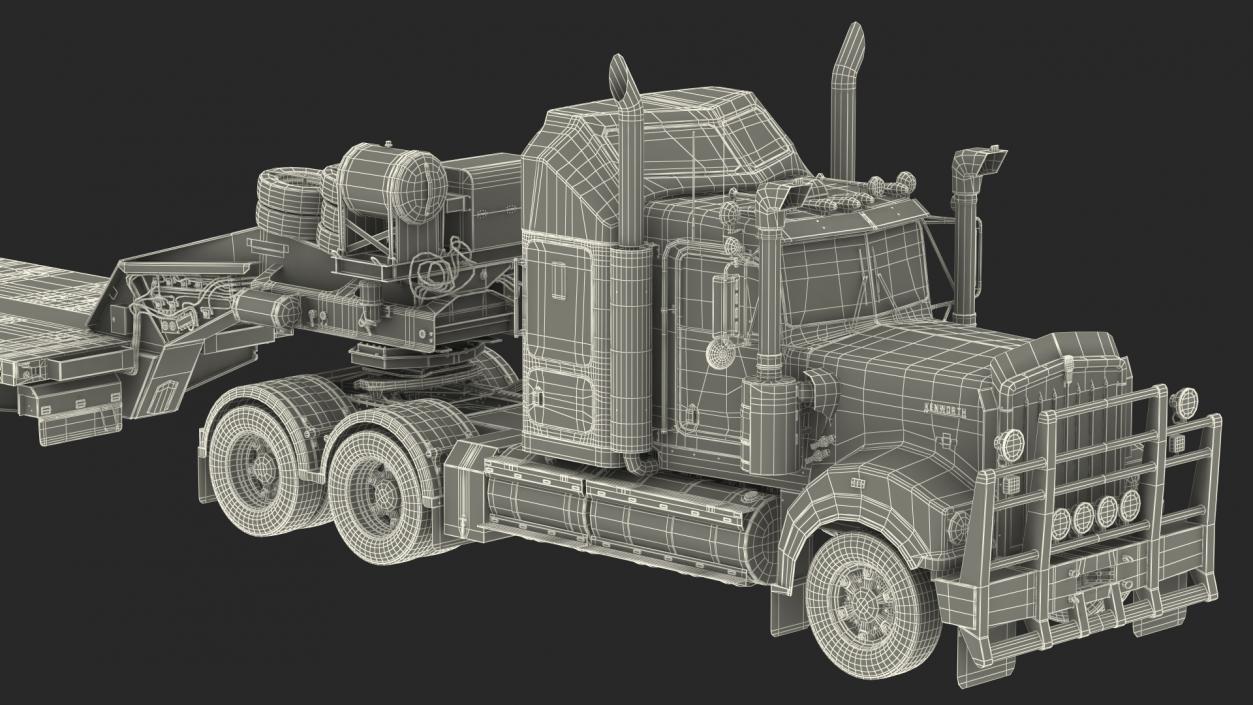 3D model Kenworth T900 with Drake Steerable Low Loader
