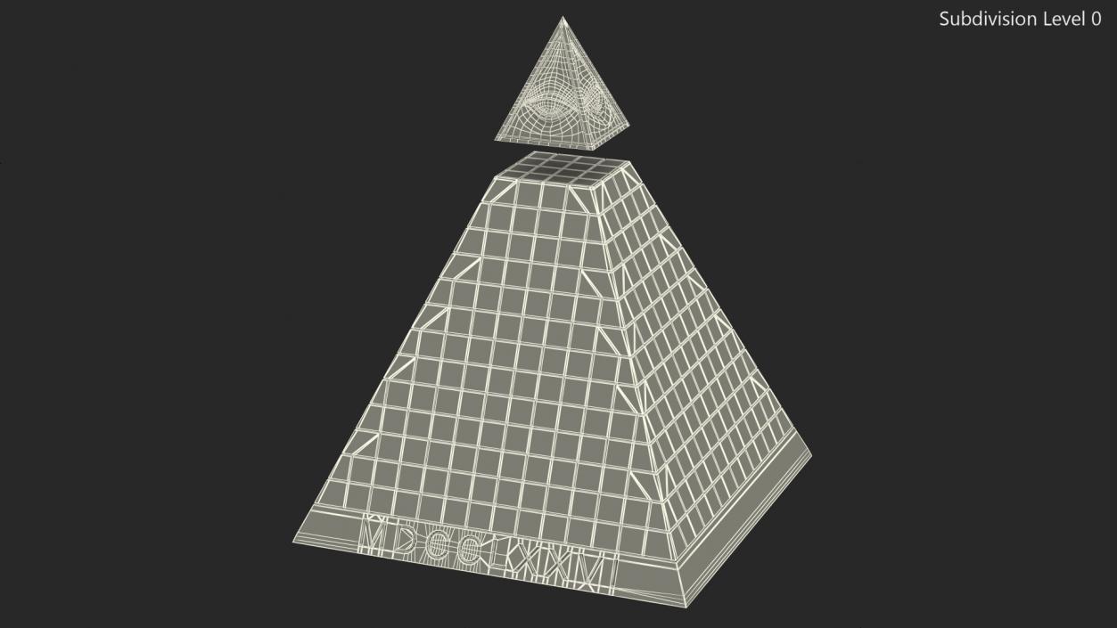 3D Illuminati Pyramid Gold model
