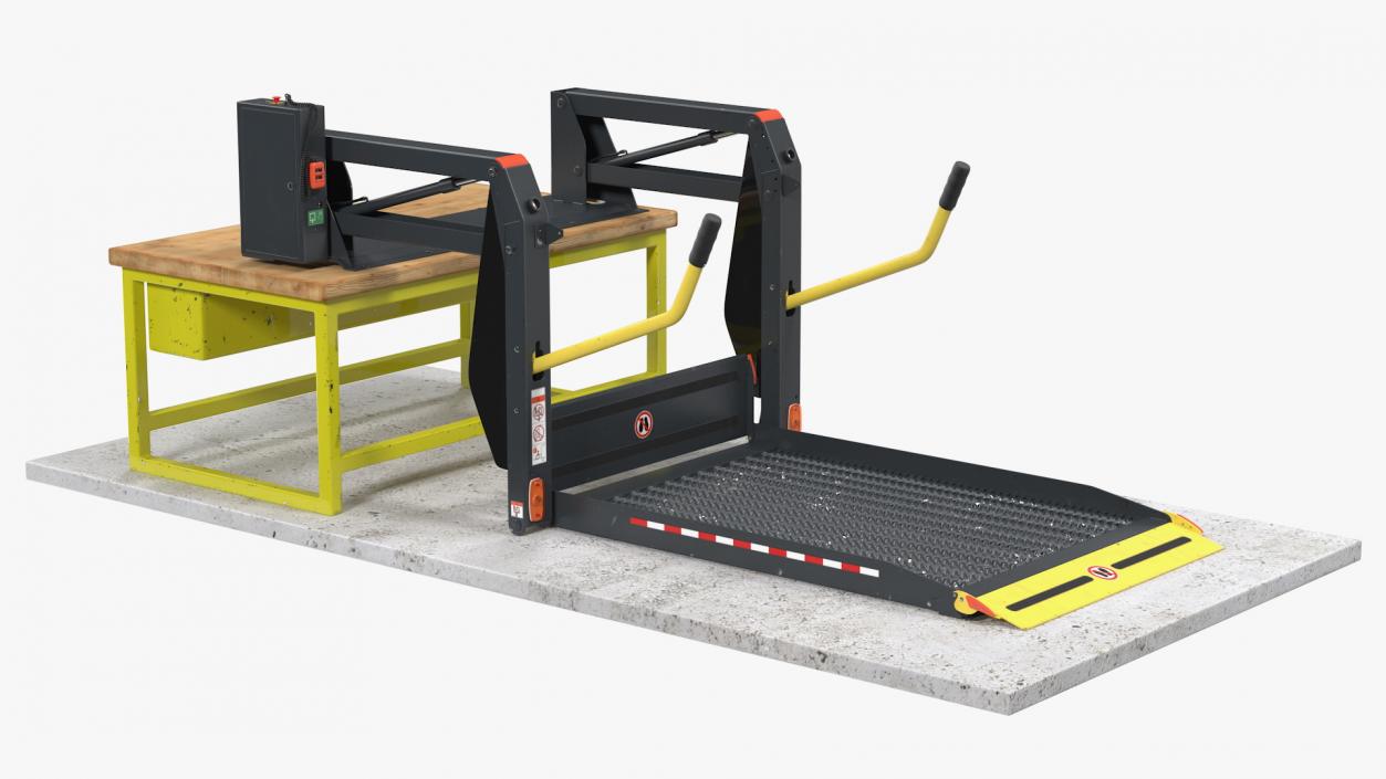 Linear Wheelchair Lift Rigged 3D model