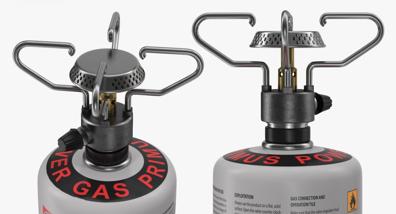 3D Gas Cylinder with Camping Stove