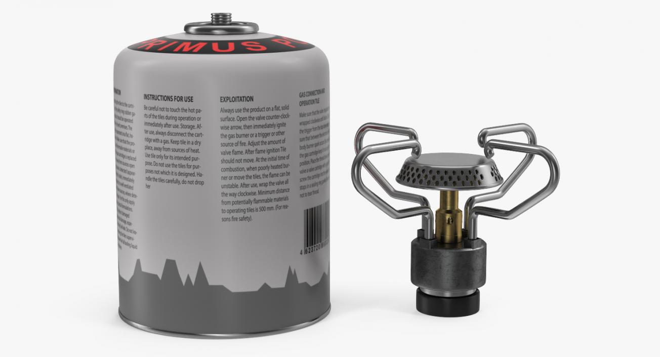 3D Gas Cylinder with Camping Stove