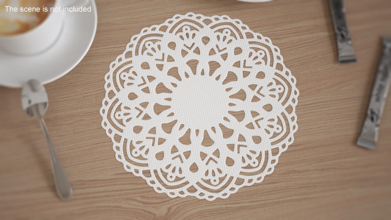 Lace Paper Doily White 3D