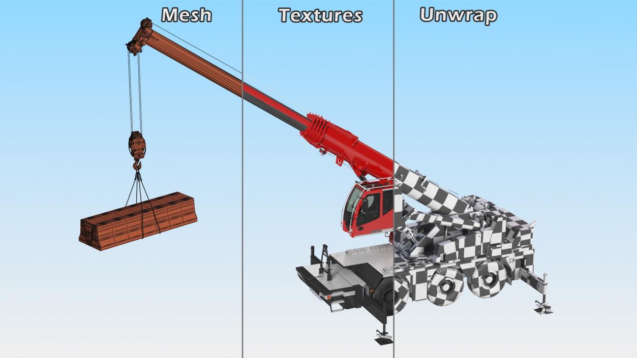 3D model Compact Mobile Crane With Load