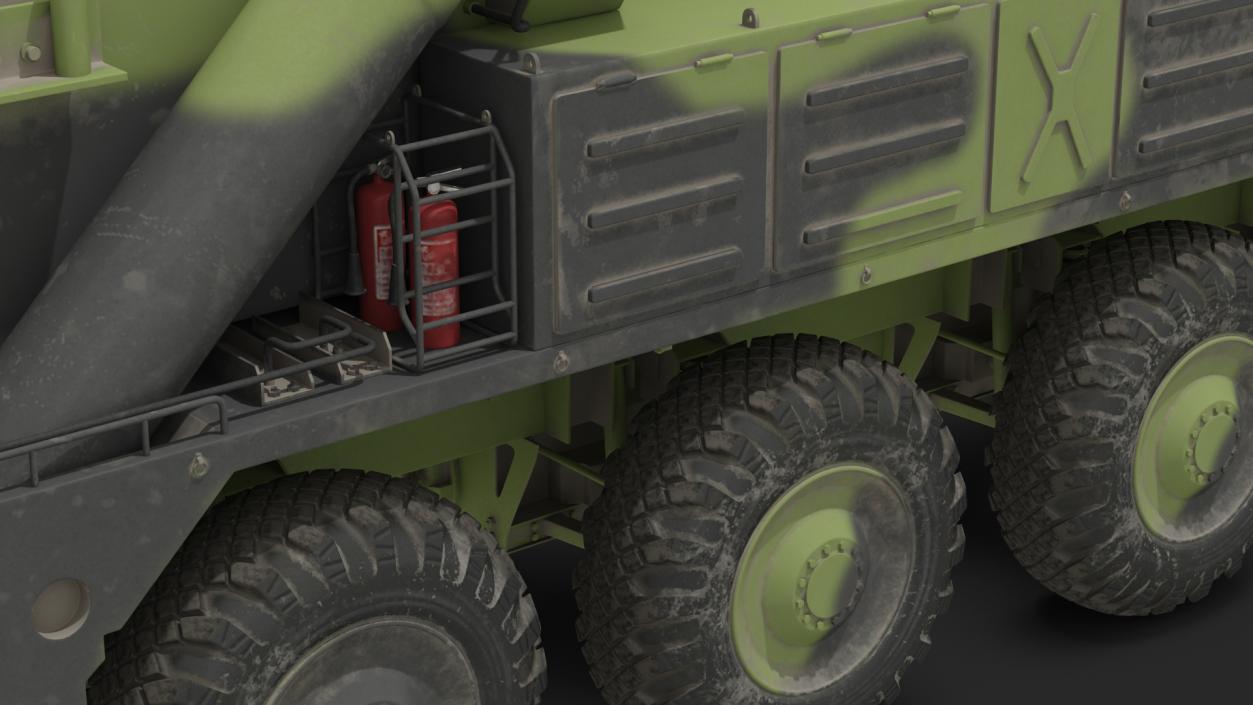 9 Axle Transporter Erector Launcher Vehicle Dirty 3D model