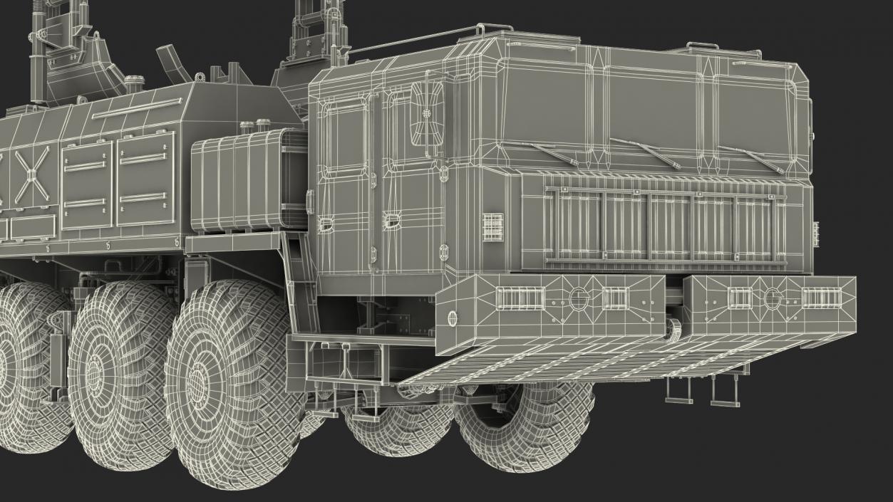 9 Axle Transporter Erector Launcher Vehicle Dirty 3D model