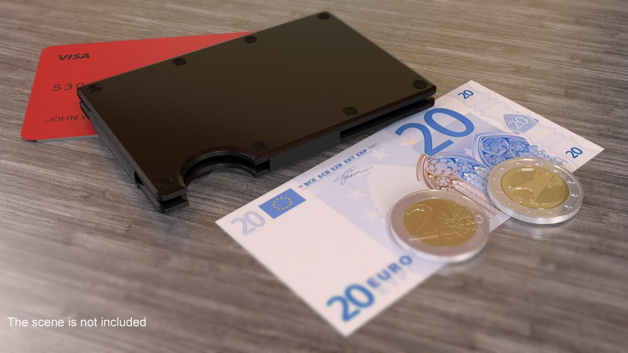 Slim Wallet Empty 3D