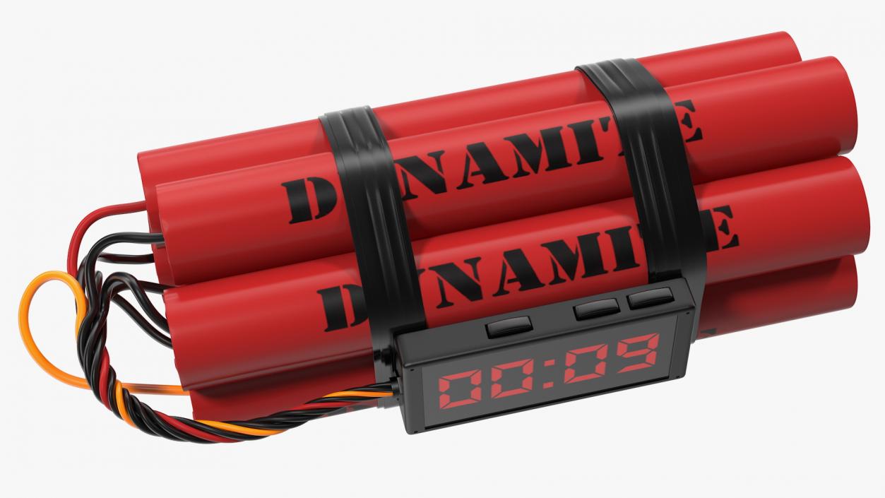 3D Dynamite Time Bomb model