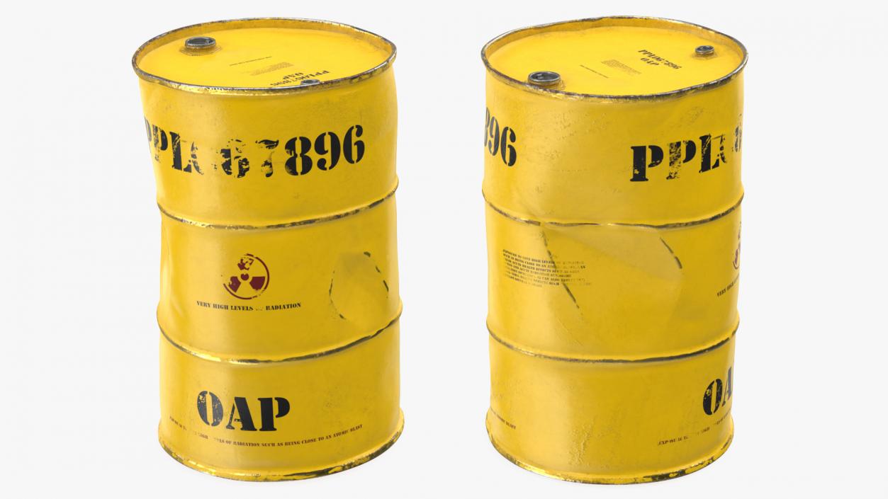 3D Old Radioactive Waste Barrel model