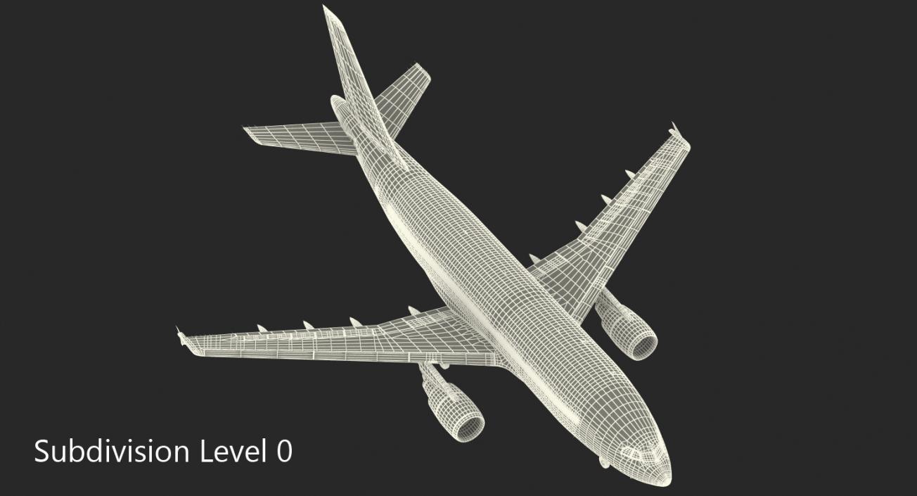 3D Cargo Aircraft Airbus A310-300F Generic Rigged