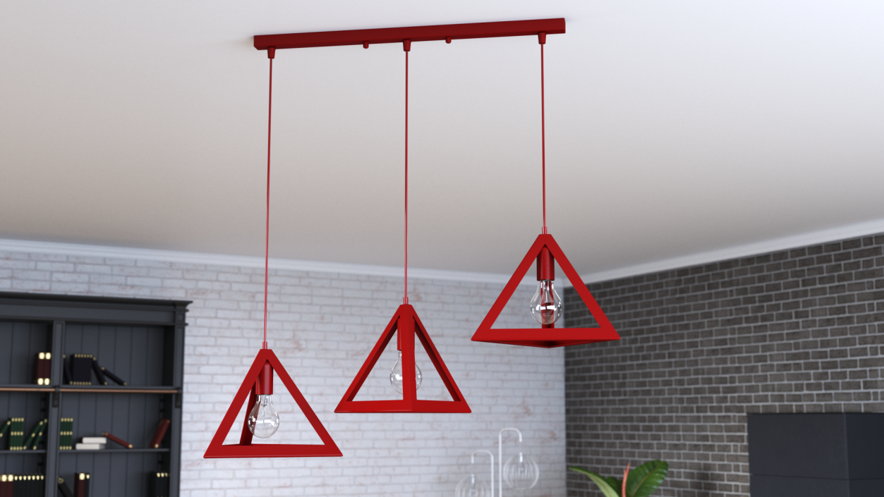 3D Ceiling Lights Red model