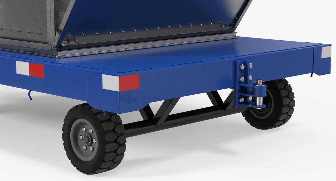 3D Airport Baggage Trailer with Container model