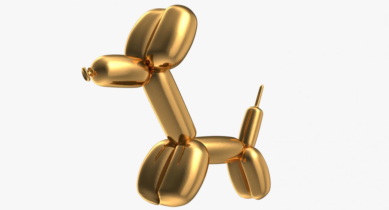 Jeff Koons Golden Balloon Dog 3D model