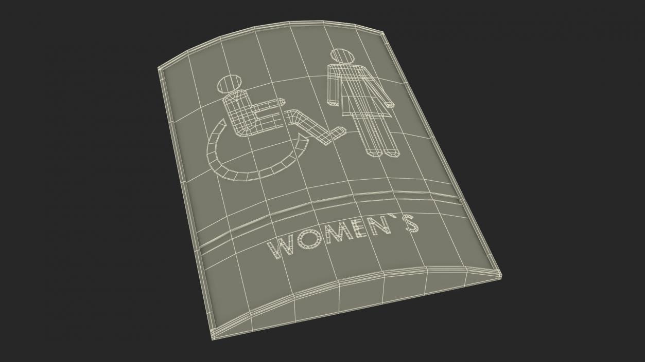 3D Womens Accessible Restroom Sign