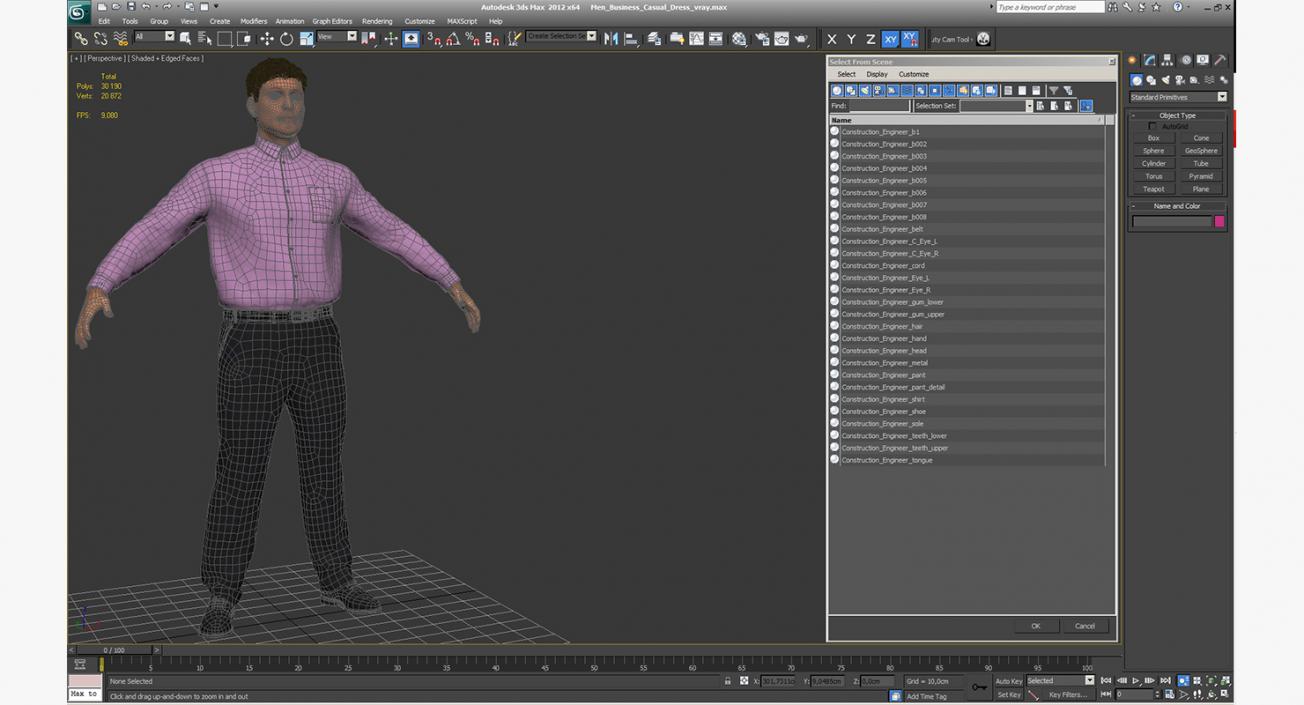 3D model Men Business Casual Dress