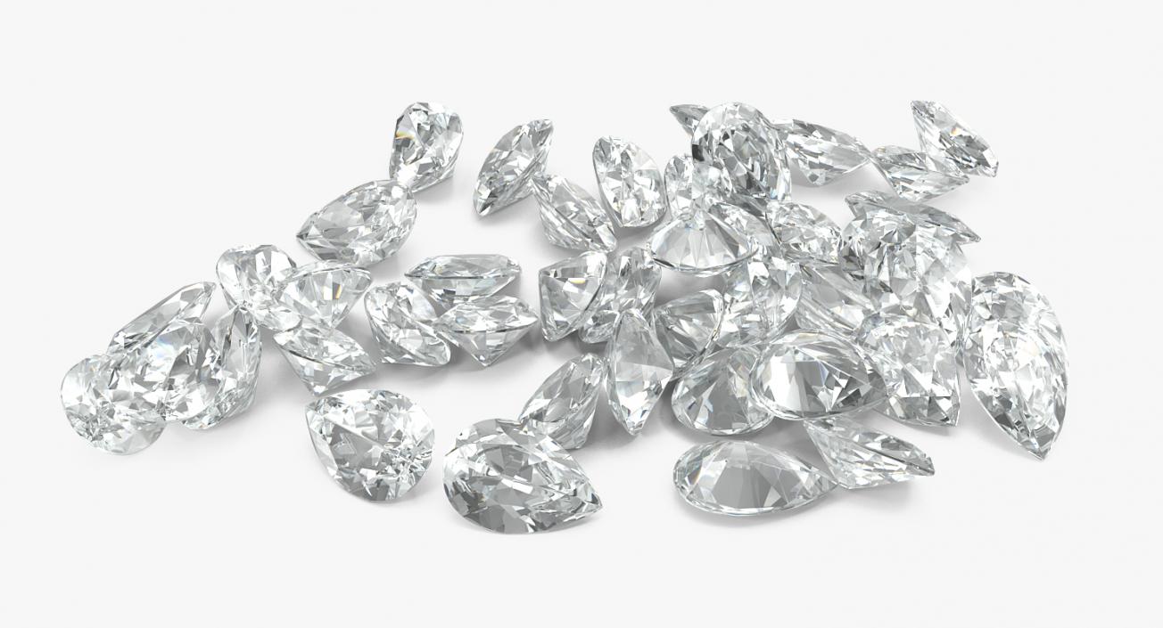 3D Pear Shape Diamond model