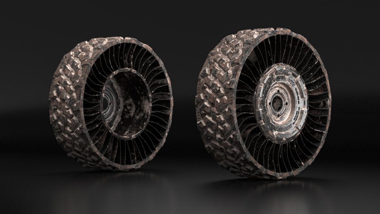 Michelin X Tweel UTV Airless Tire Dirty 3D model