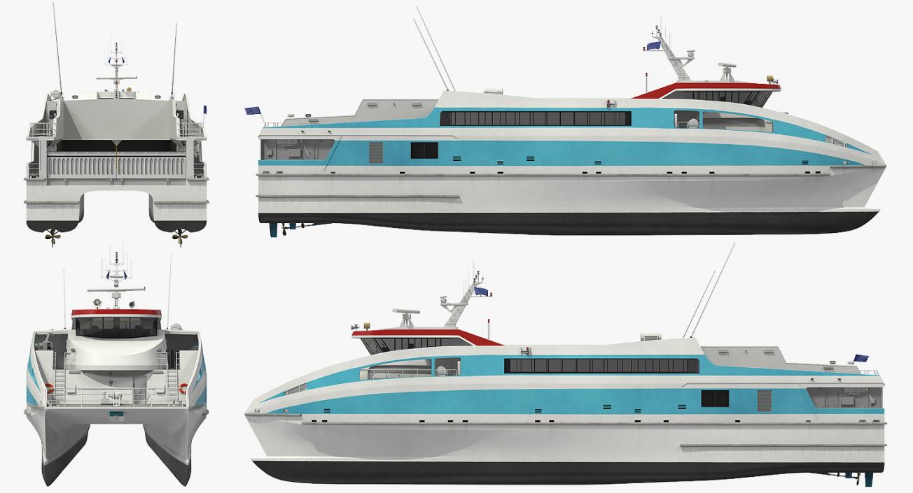 3D Ferry Catamaran Generic Rigged(1) model