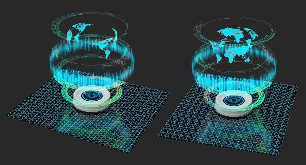 Interactive Map Hologram 3D model