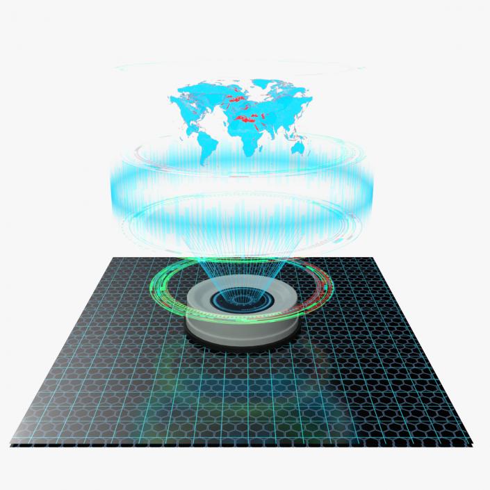 Interactive Map Hologram 3D model