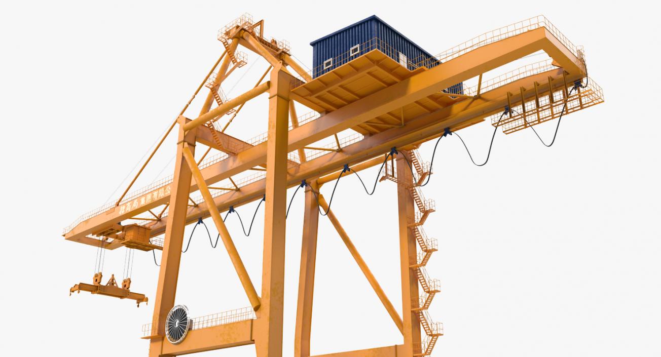 3D Container Handling Gantry Crane Orange model
