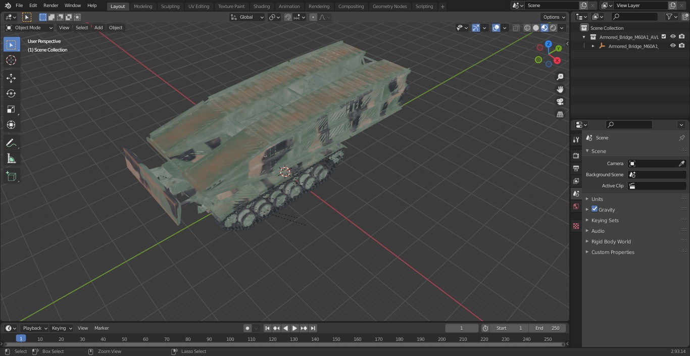 3D model Armored Bridge M60A1 AVLB Camo